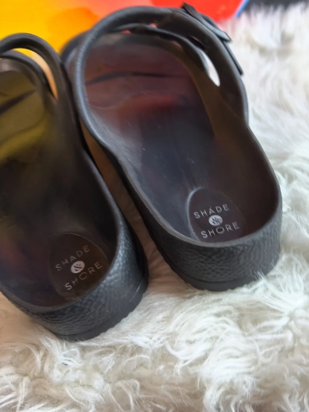 Shade & Shore Dual-Buckle Slide Sandals‎ - Black Sz 9 (TXABIN)